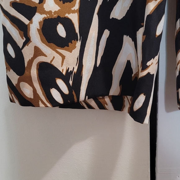 Dvf Denise Silk Pants in Abstract Wing Black Size Medium - Picture 5 of 12